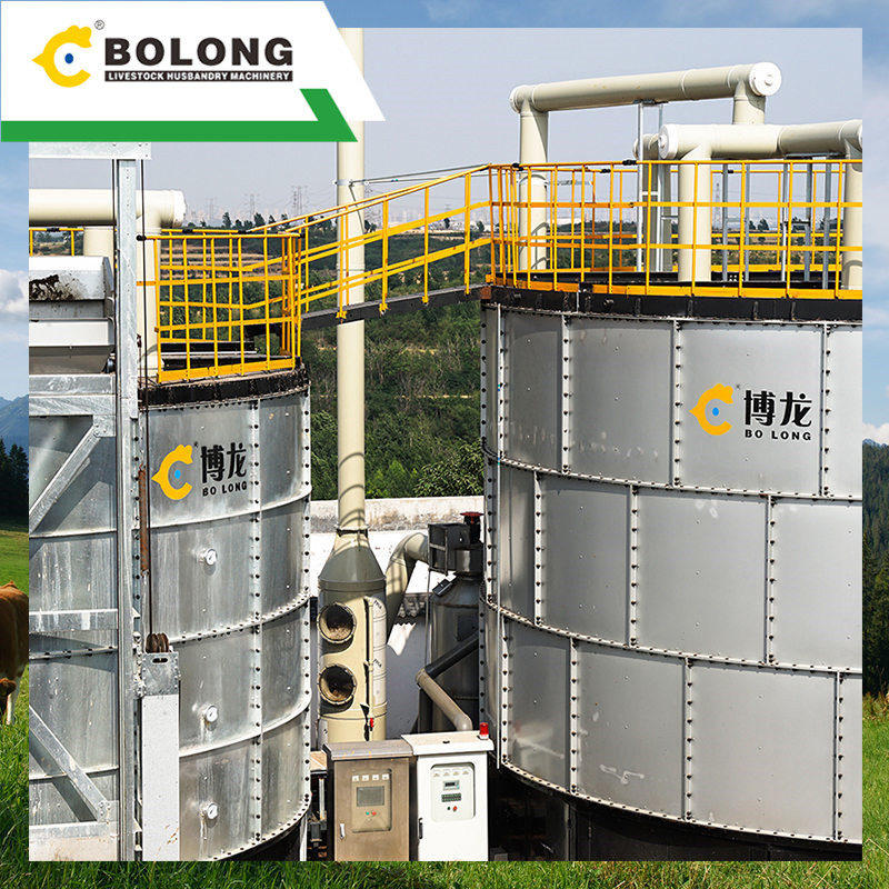 ergonomic cow manure fermentation tank